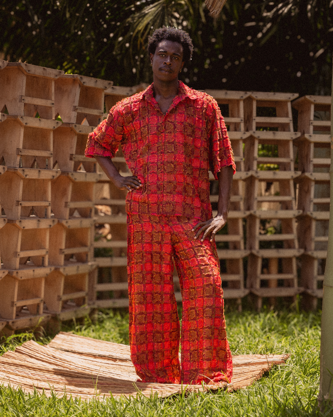 crimson pattern set in the Ajabeng lookbook